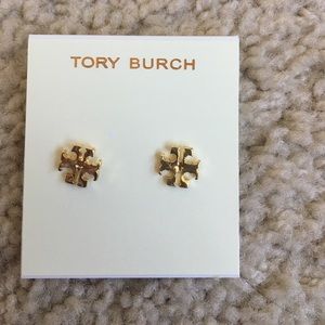 Tory Burch Gold logo Earrings